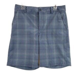 UNDER ARMOUR Golf Shorts Mens Size 32 Flat Front Chino Gray Plaid Pockets